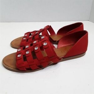 1. State Telle Womens Size 8M Slip On Studded Caged Red Sandals